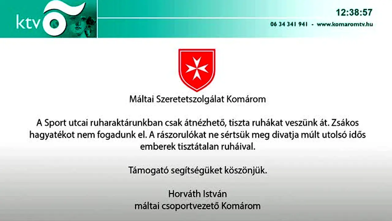 Komáromi Televízió live