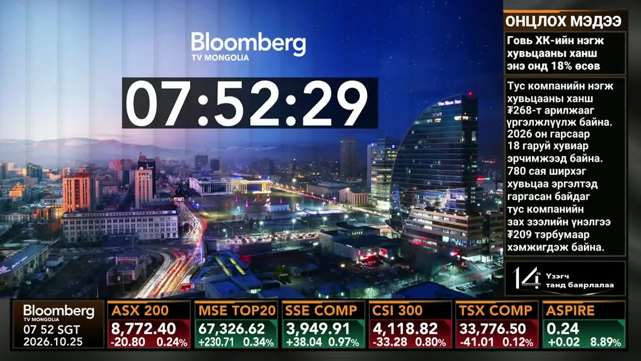 Bloomberg TV Mongolia ao vivo