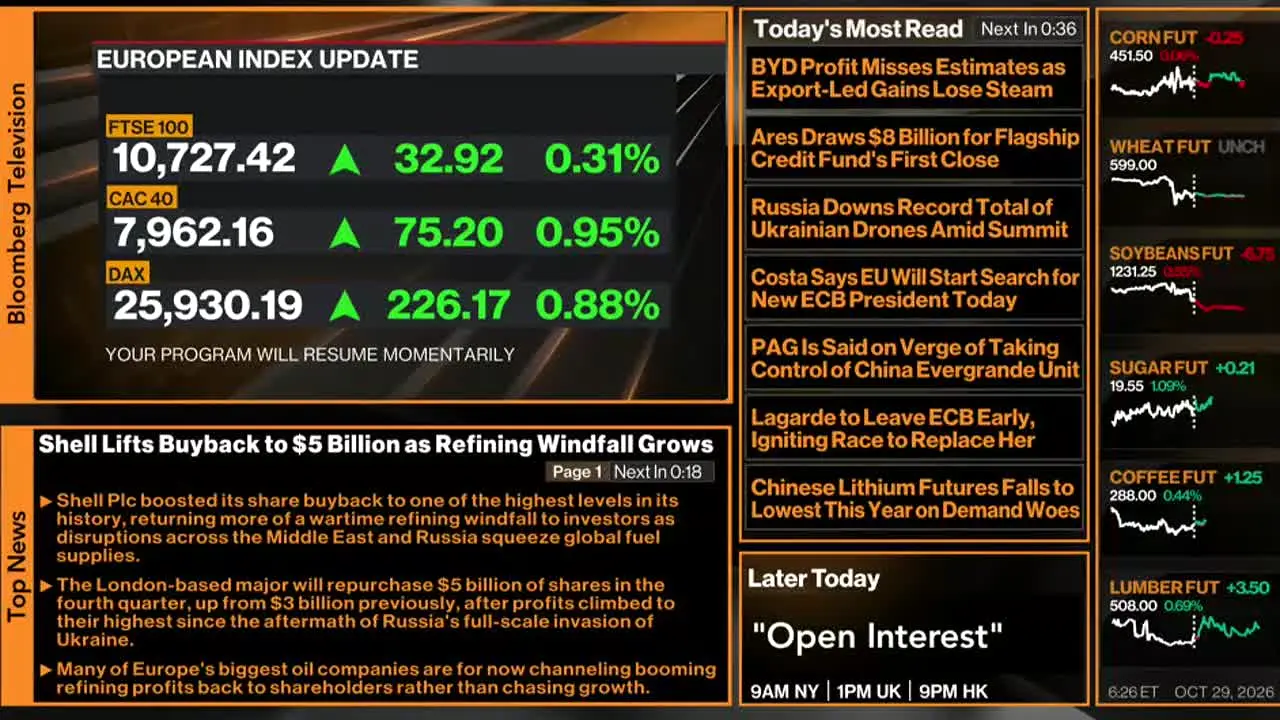 Bloomberg TV+ — прямой эфир
