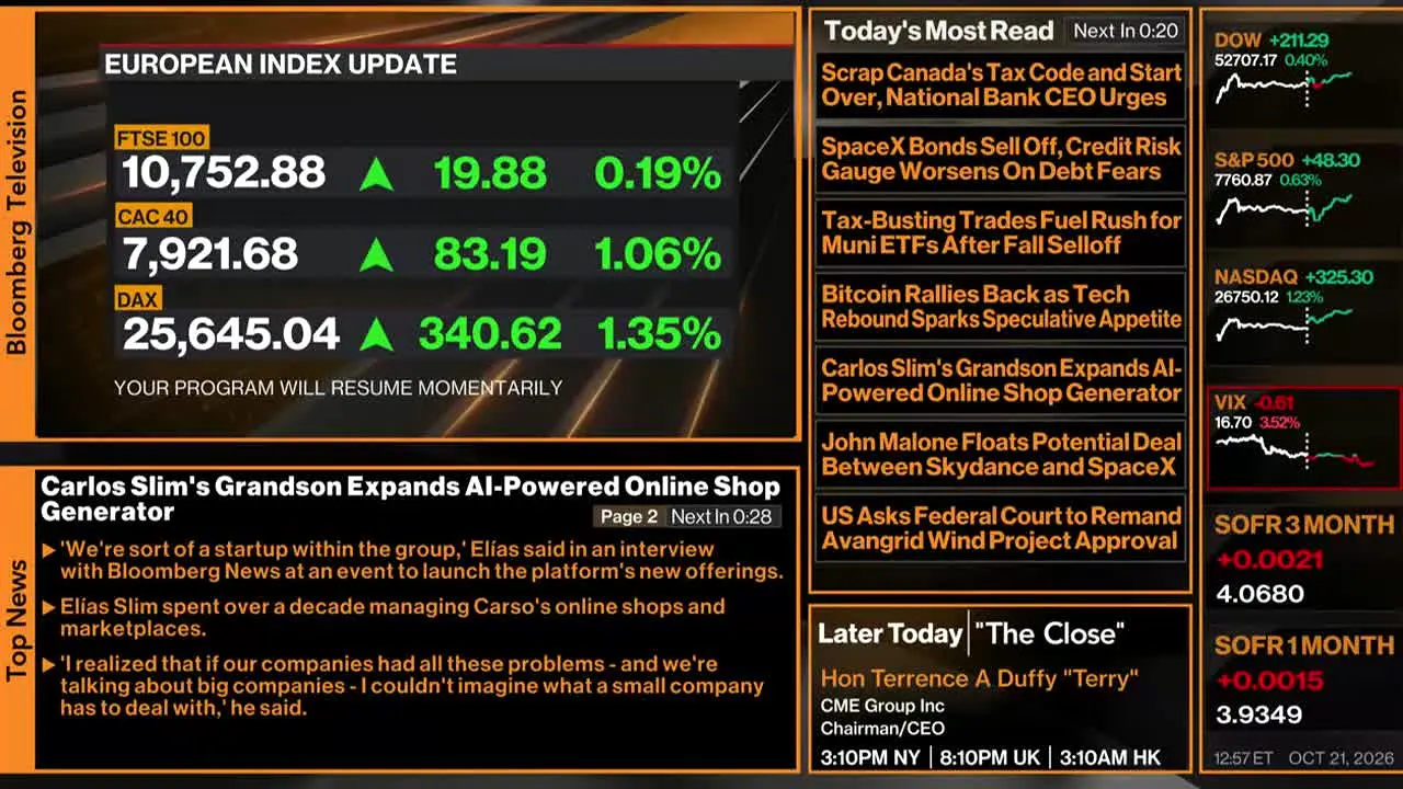 Bloomberg TV+ live