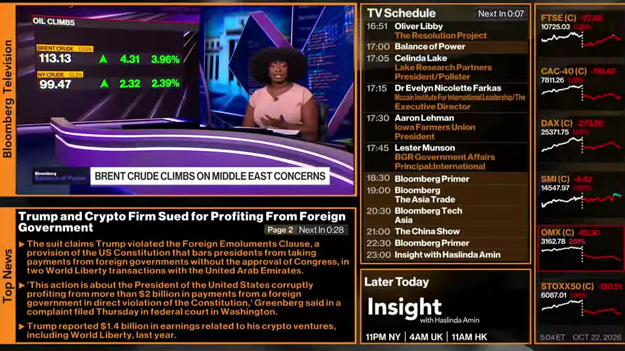 Bloomberg TV+ live