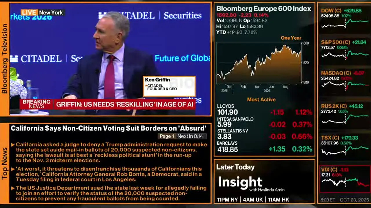 Bloomberg TV+ live