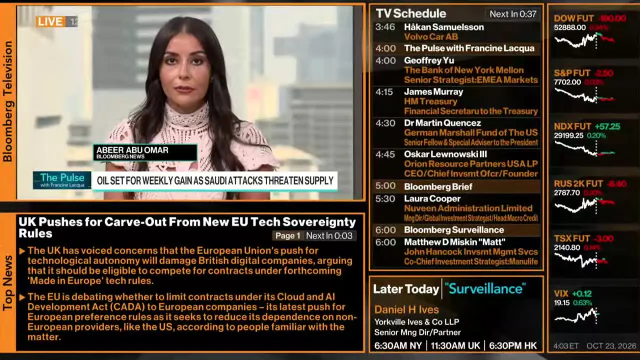 Bloomberg TV+ na żywo