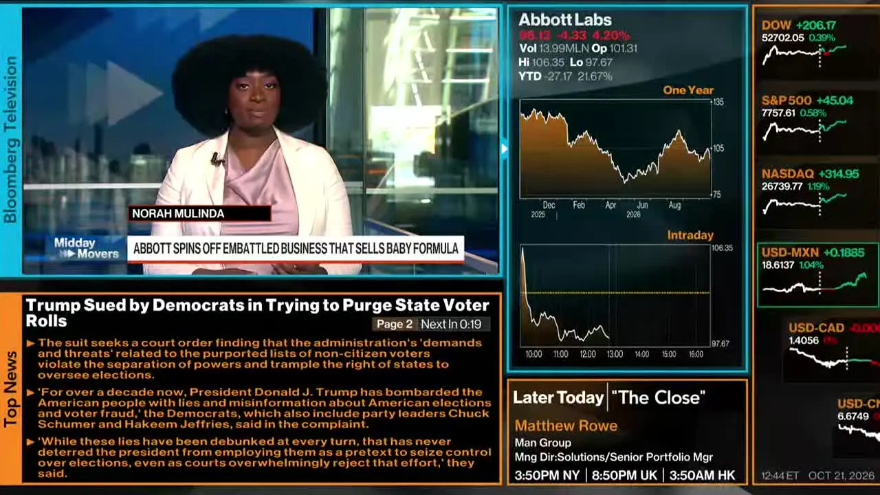 Bloomberg TV+ in diretta