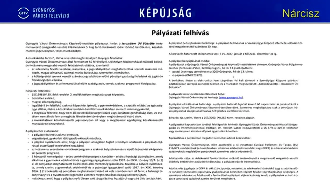 Gyöngyös TV live