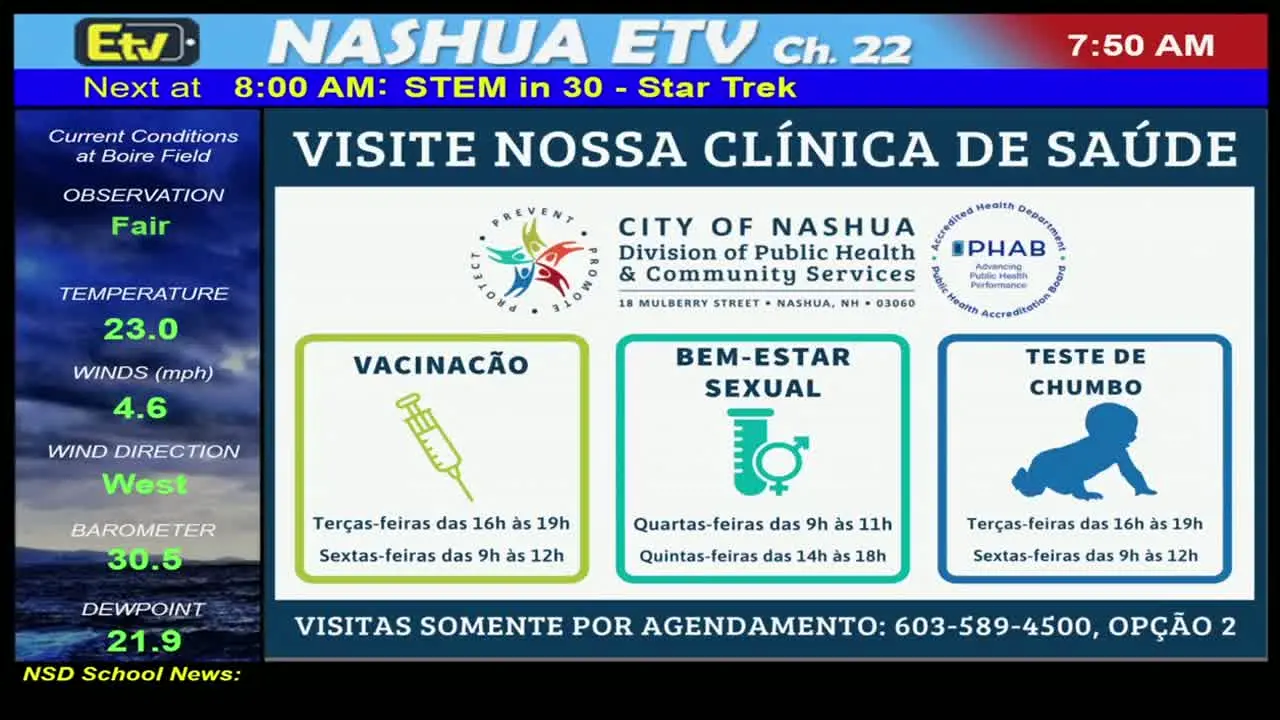 Nashua ETV live